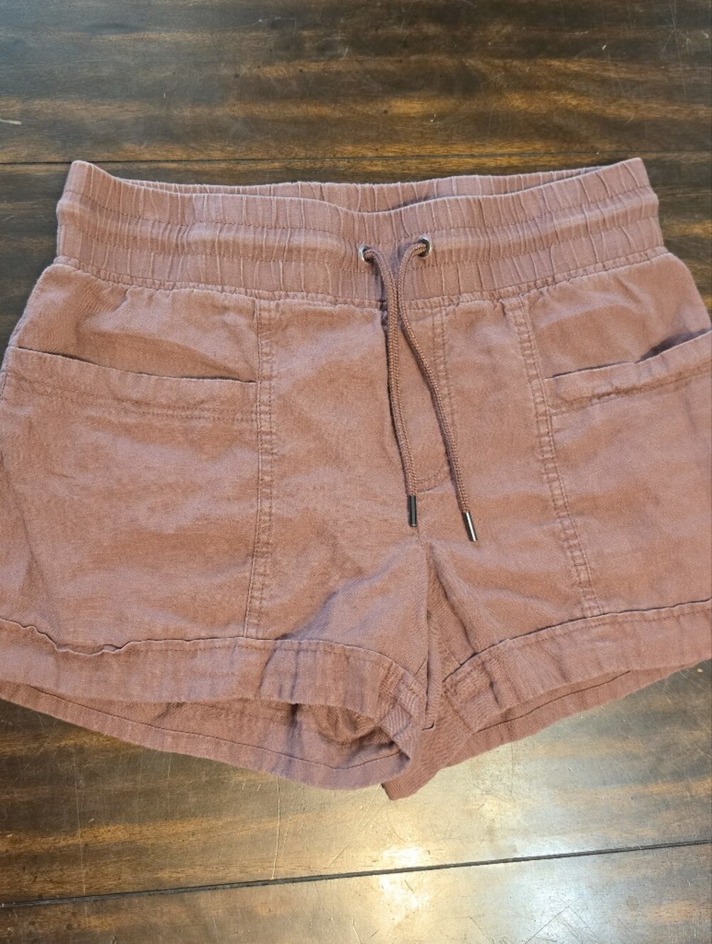 Athleta Cabo Linen 4" Shorts Mauve Brown Size 4